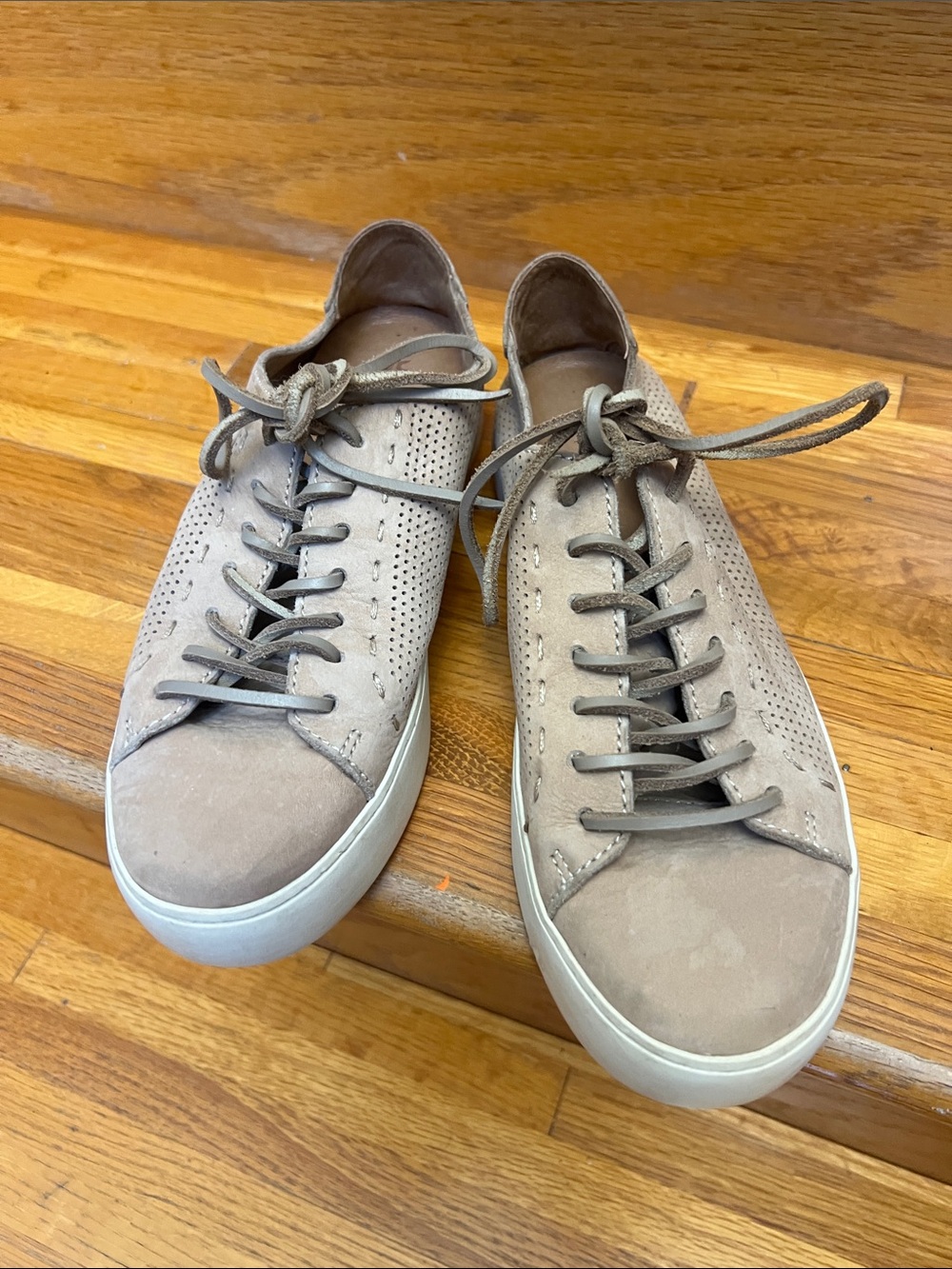 Frye Women's Suede Lace-Up Sneakers in Light Taupe